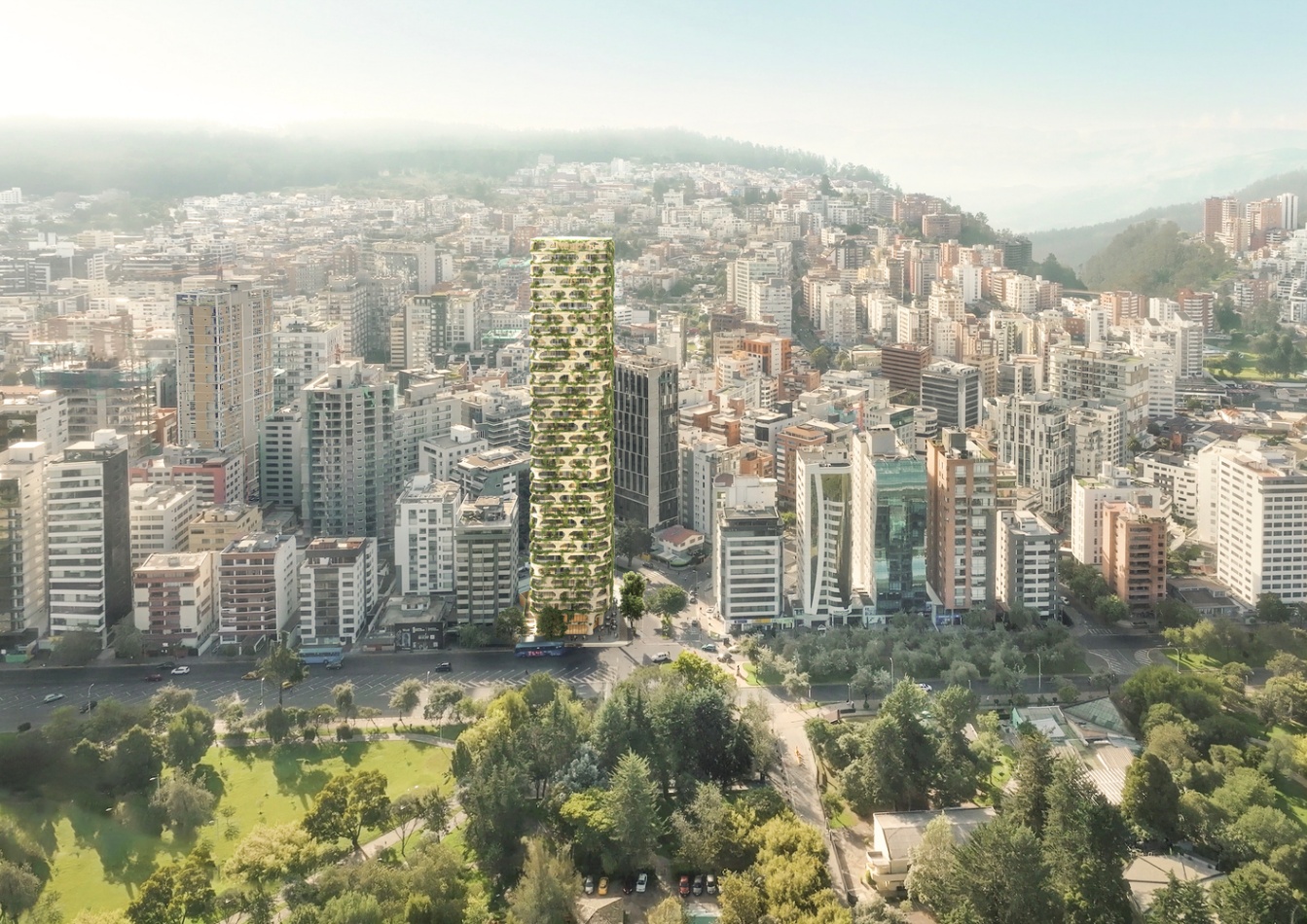 عمارة مستوحاة من جبال الأنديز:Kengo Kuma يكشف عن Qapital Tower كأول مشروع له في Ecuador